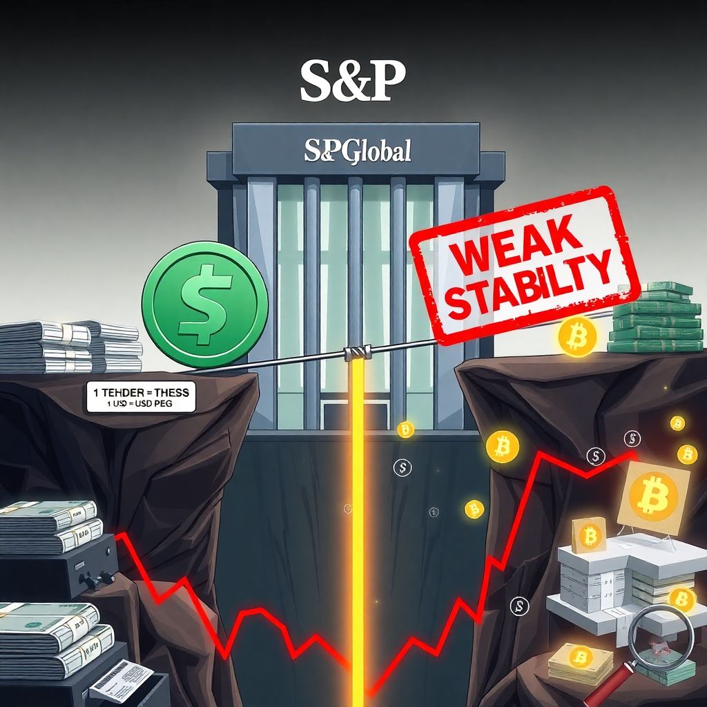 S&p global cuts tether Usdt rating over weak peg and risky bitcoin reserves