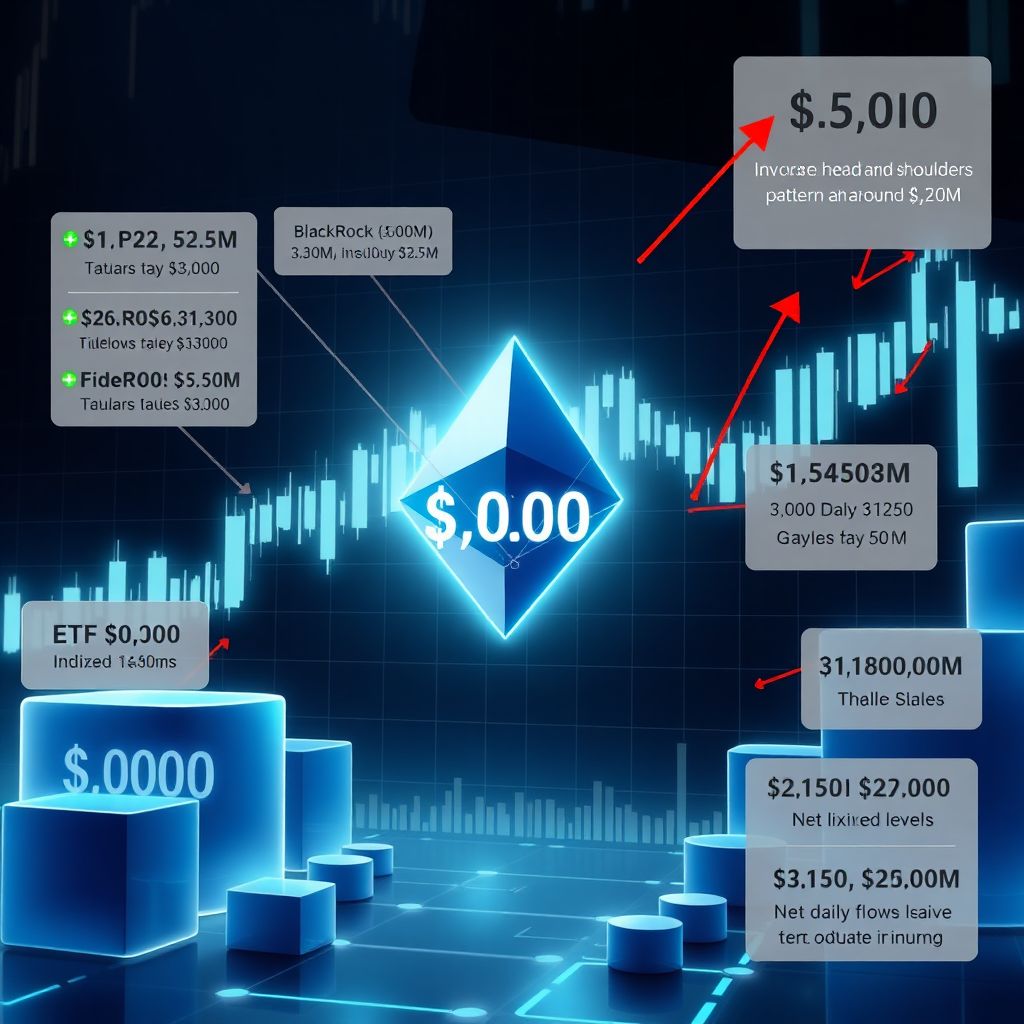 Ethereum price stalls near $3k as spot etfs see $19.4m daily outflows