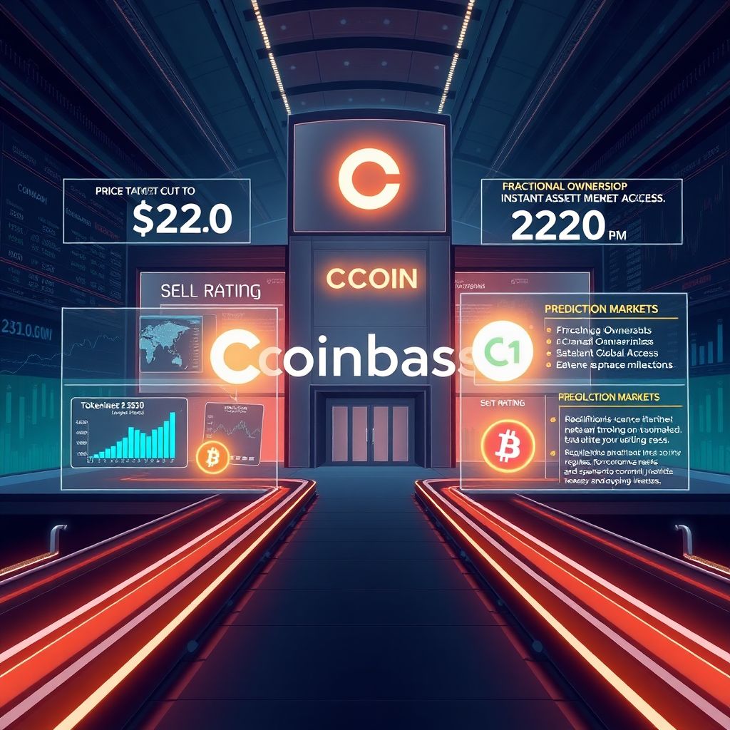 Coinbase price target cut by compass point despite tokenized stocks, prediction markets
