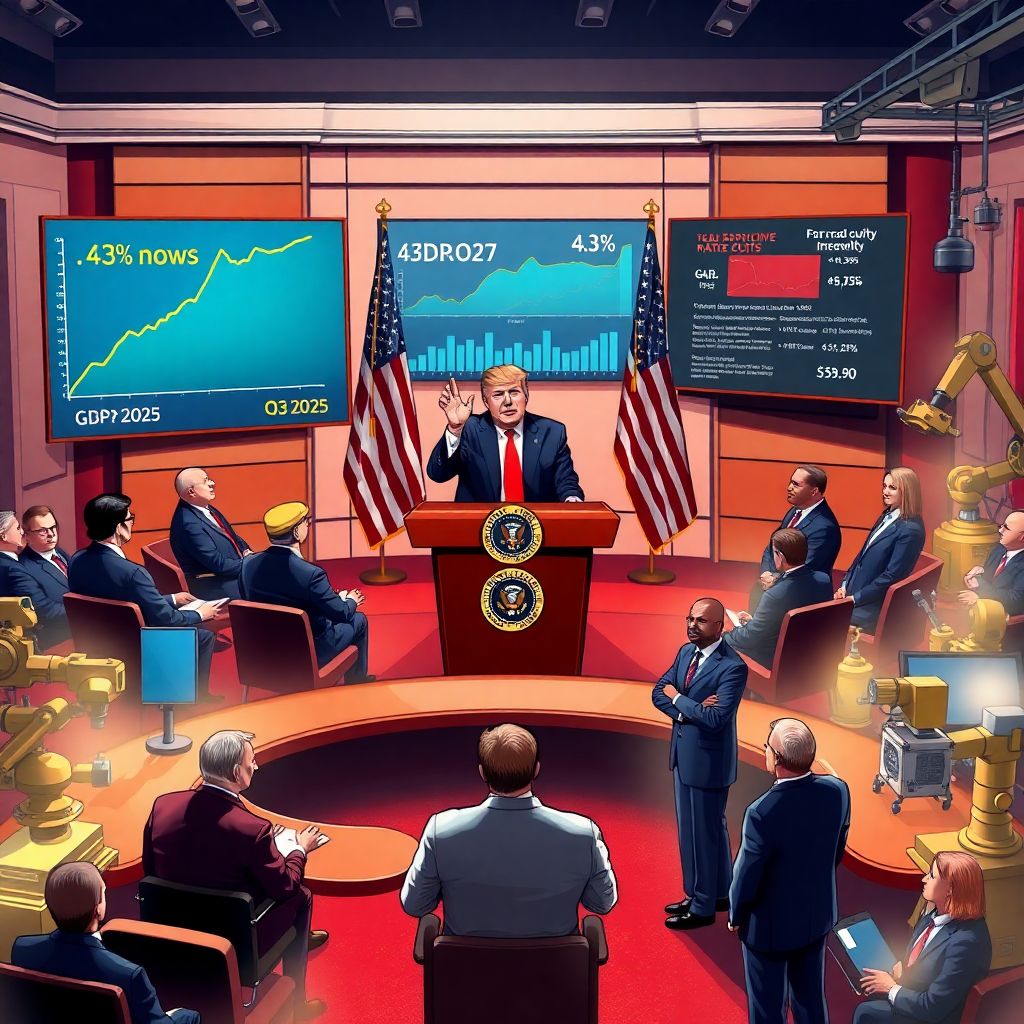 Trump pushes fed for aggressive rate cuts as ai-fueled Us growth surges