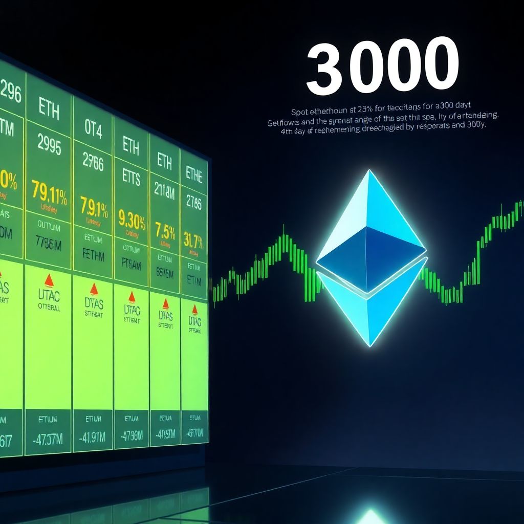 Ethereum etfs see sharp dec 5 outflows as Eth hovers near $3k amid tight supply