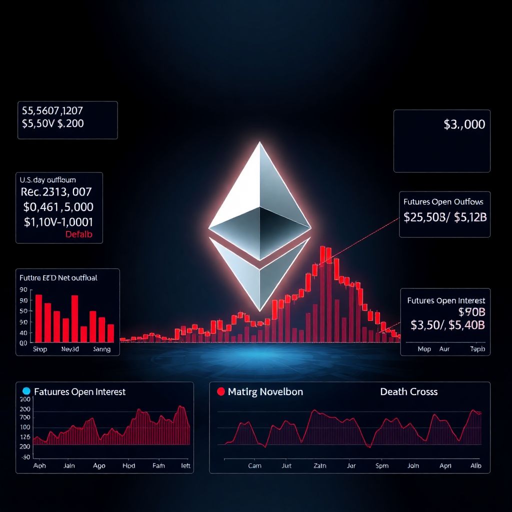 Ethereum price forms bearish pennant as $545m Etf outflows threaten deeper fall