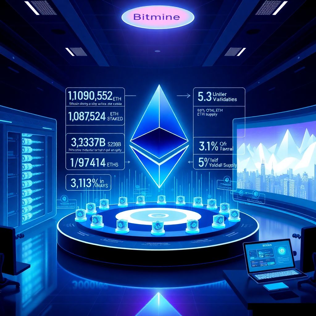 Tom lee’s bitmine boosts ethereum staking with $266m, total staked Eth tops $3.3b